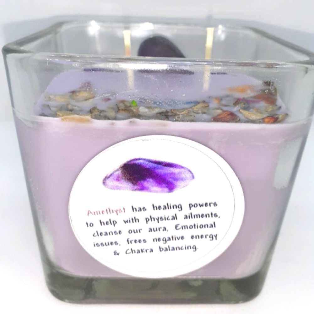 Amethyst 12oz cube Soy Candle